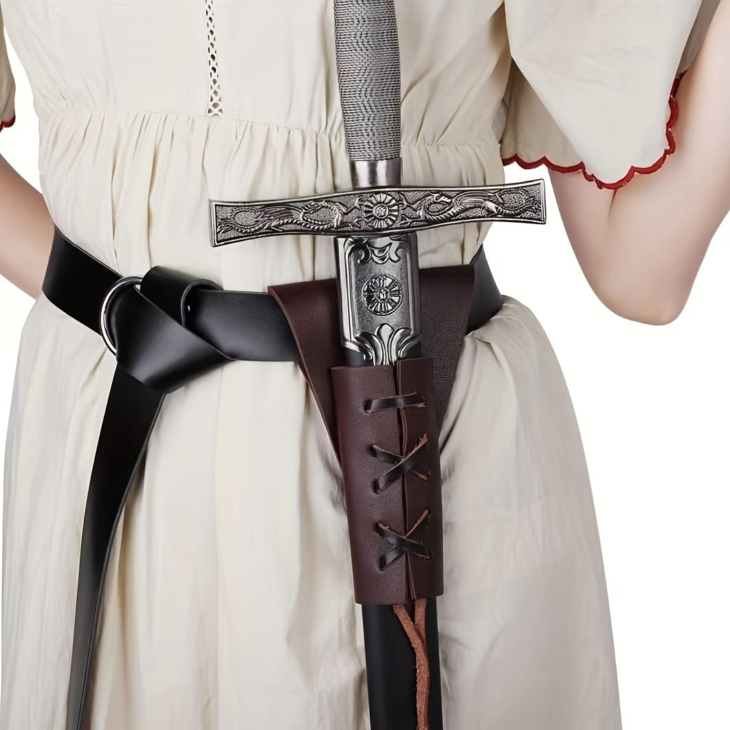 Medieval Leather Gear Sword Belt Combat Knight PU Leather Cosplay Sword Belt