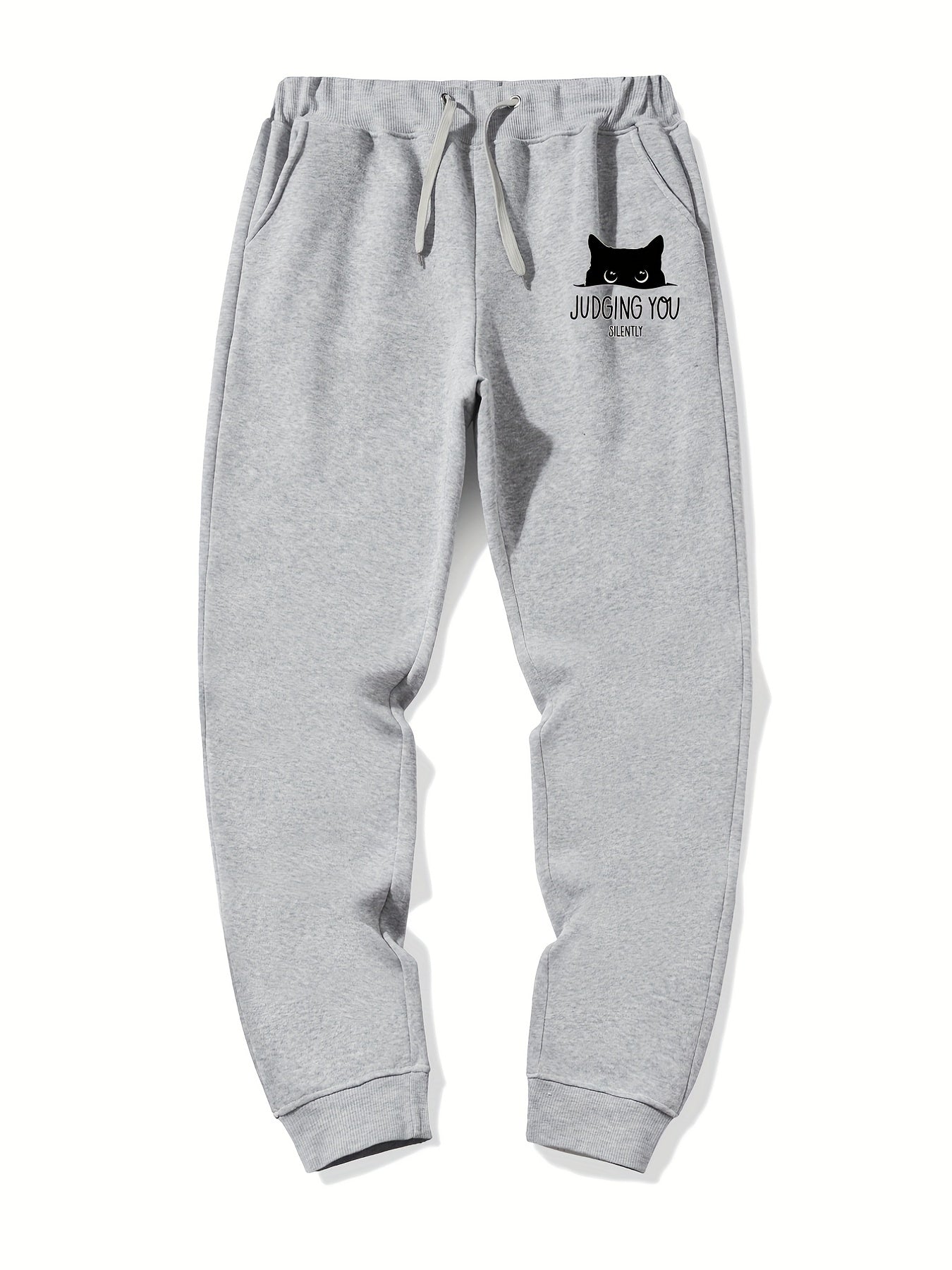 Cat Judging You Print Men's Drawstring Sweatpants