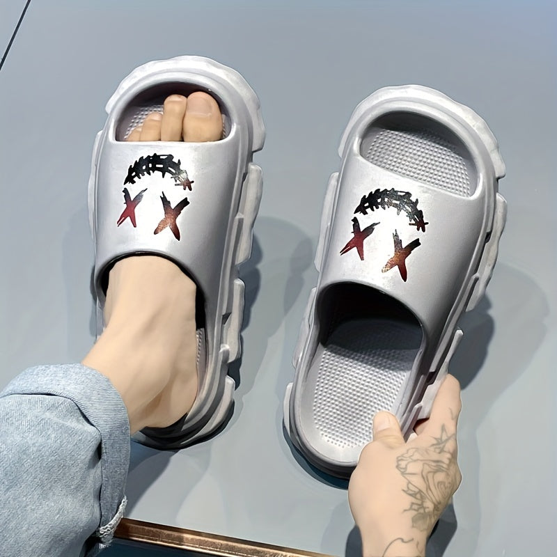 Men's Non Slip Platform Slides Soft Sole Cloud Slides for Indoor Outdoor