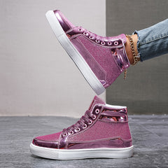 Reflective High Top Sequin Skate Shoes