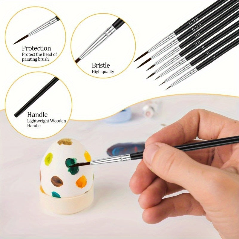 30 Detail Brush Set for Miniatures & Crafts with Nylon Bristles
