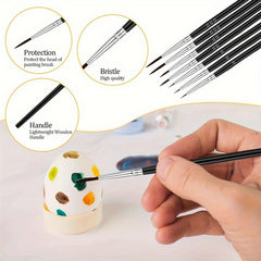 30 Detail Brush Set for Miniatures & Crafts with Nylon Bristles