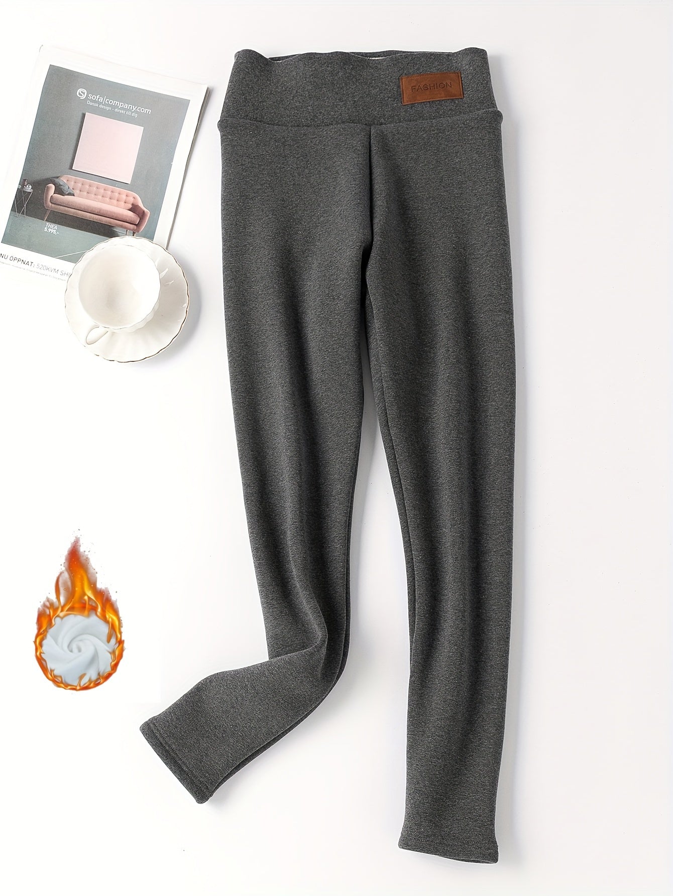 Plush Lined Thermal Pants Soft Comfy Slim Elastic Tights Women's Li