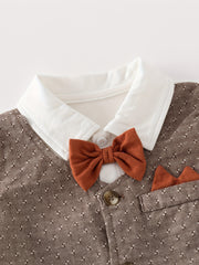 Baby Boys Gentleman Set 2pcs Bow Tie Shirt & Long Pants Outfit