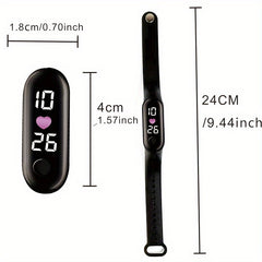 Heart Outdoor Sports Waterproof Watch with LED Screen & Light
