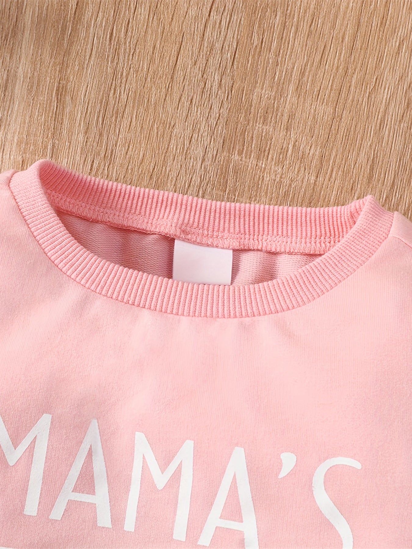 Girls Sweatshirt 'Mama's Bestie' Graphic Long Sleeve Top Pullovers