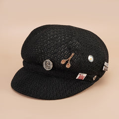Iron Label Newsboy Cap Women's British Style Crochet Lightweight Breathable