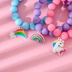 3pcs Unicorn Rainbow Bracelet Set Kids Accessories