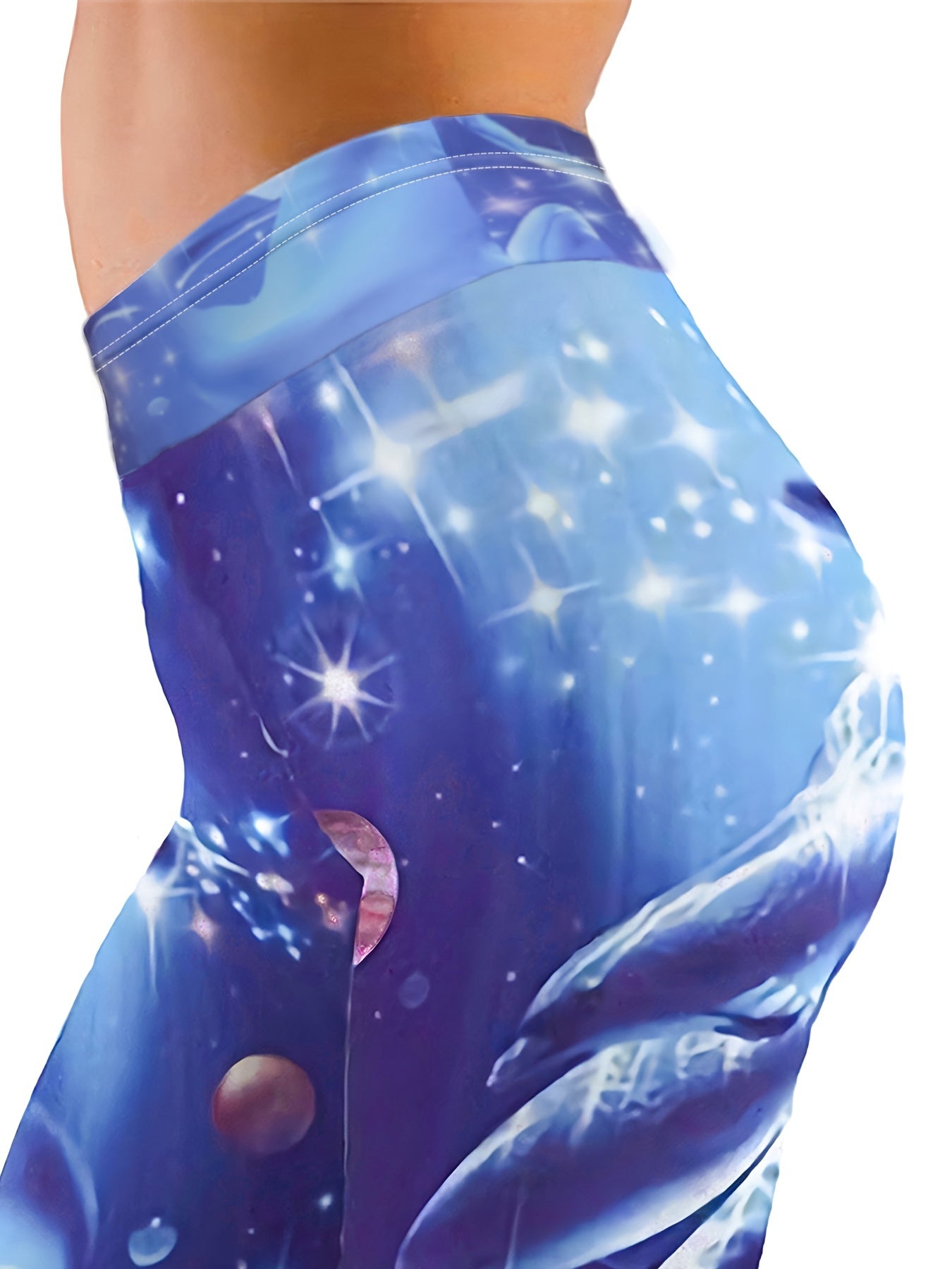 Women's Plus Glitter Dolphin Print Tank Top & Leggings Set