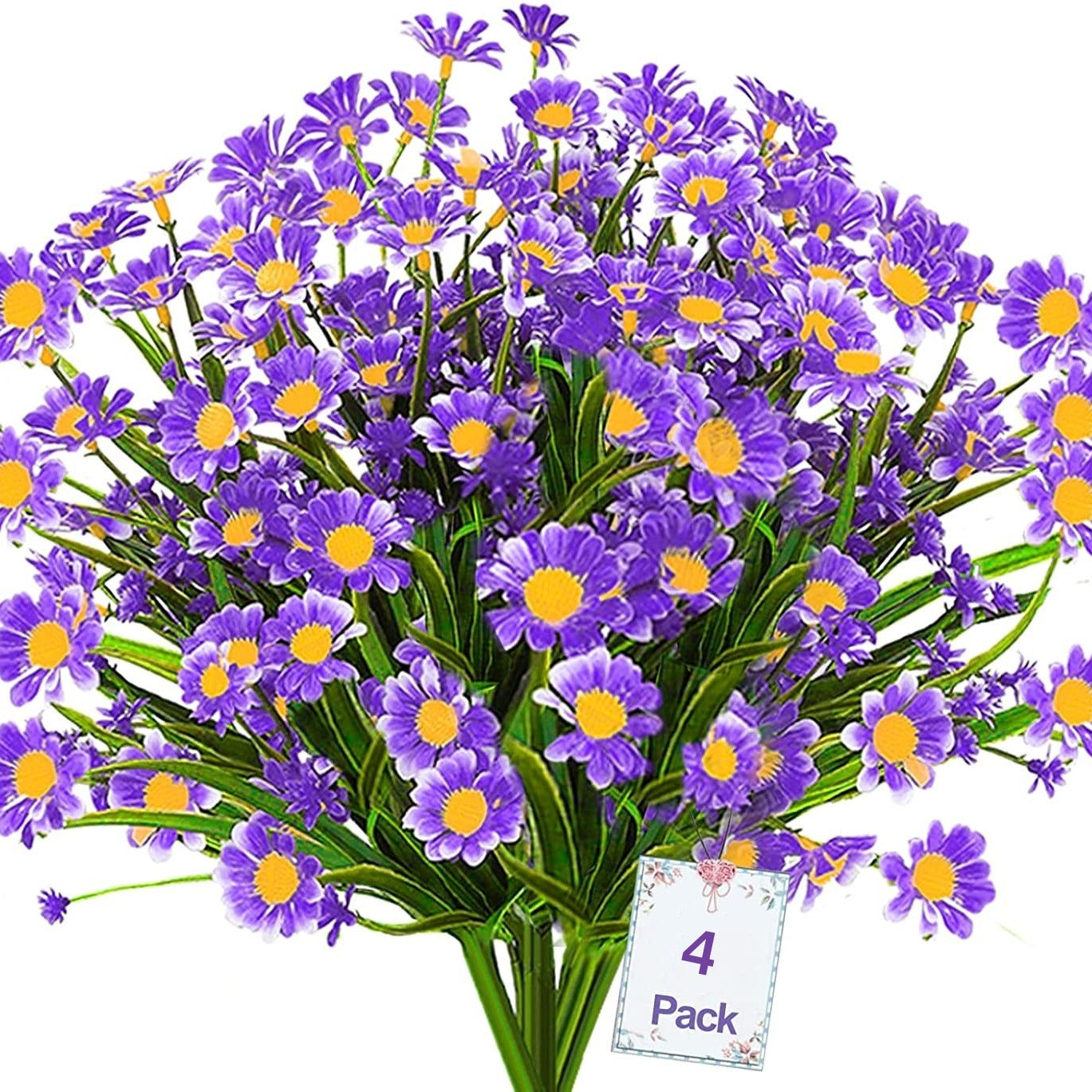 4pcs UV Resistant Plastic Chrysanthemum Artificial Daisy Flowers Home Decor