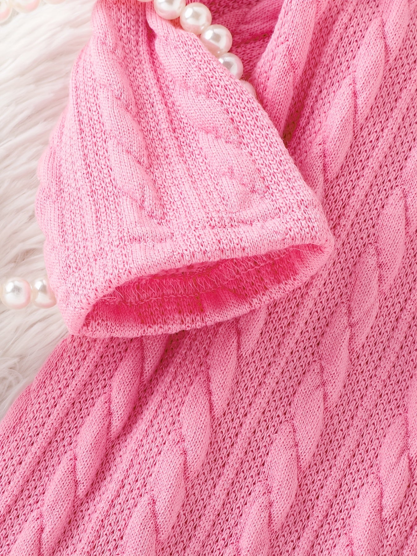 2pcs Baby Girl Knitted Vest Dress & Coat Kids Comfy Cotton