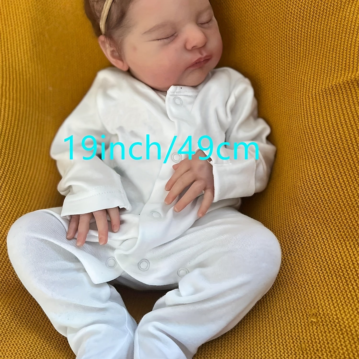 19' Newborn Baby Reborn Doll with 3D Skin, Top Makeup