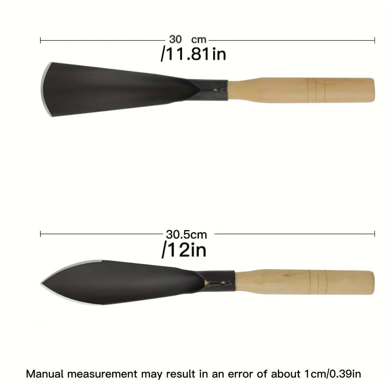 2pcs Manganese Steel Shovels w/ Wood Handles - Garden Planting Tools