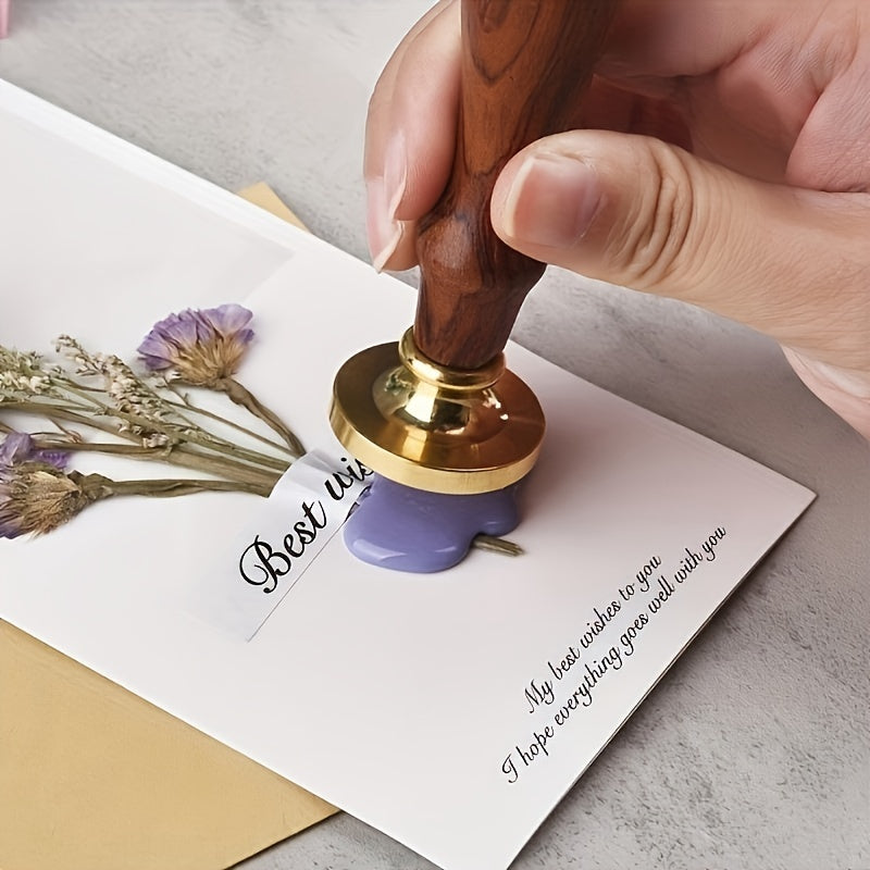 Tree Pattern Seal Stamp Kit Fire Lacquer Brass Seal Stamp Wax Set