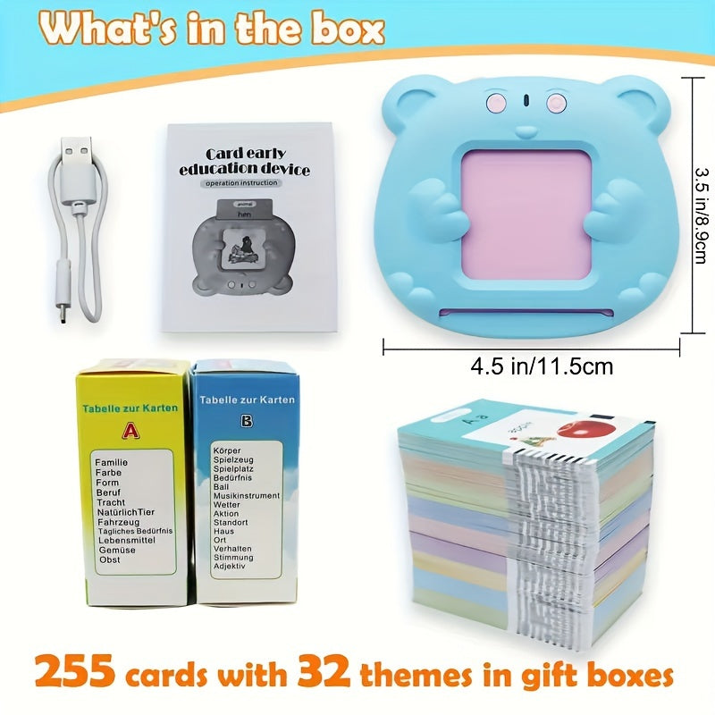 Bilingual Flash Cards for Toddlers - Spanish Pocket Vocabulary Learning Toy