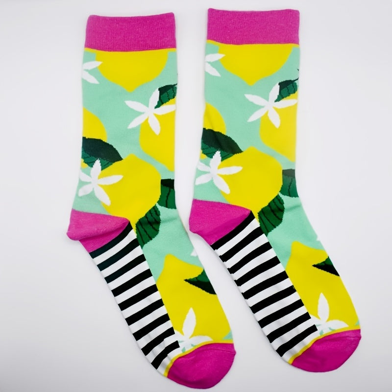 Funny Pattern Cotton Mid Tube Socks Women's Socks