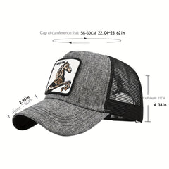 Horse Embroidery Baseball Cap Patch Animal Duck Tongue Cap Mesh Peaked Cap