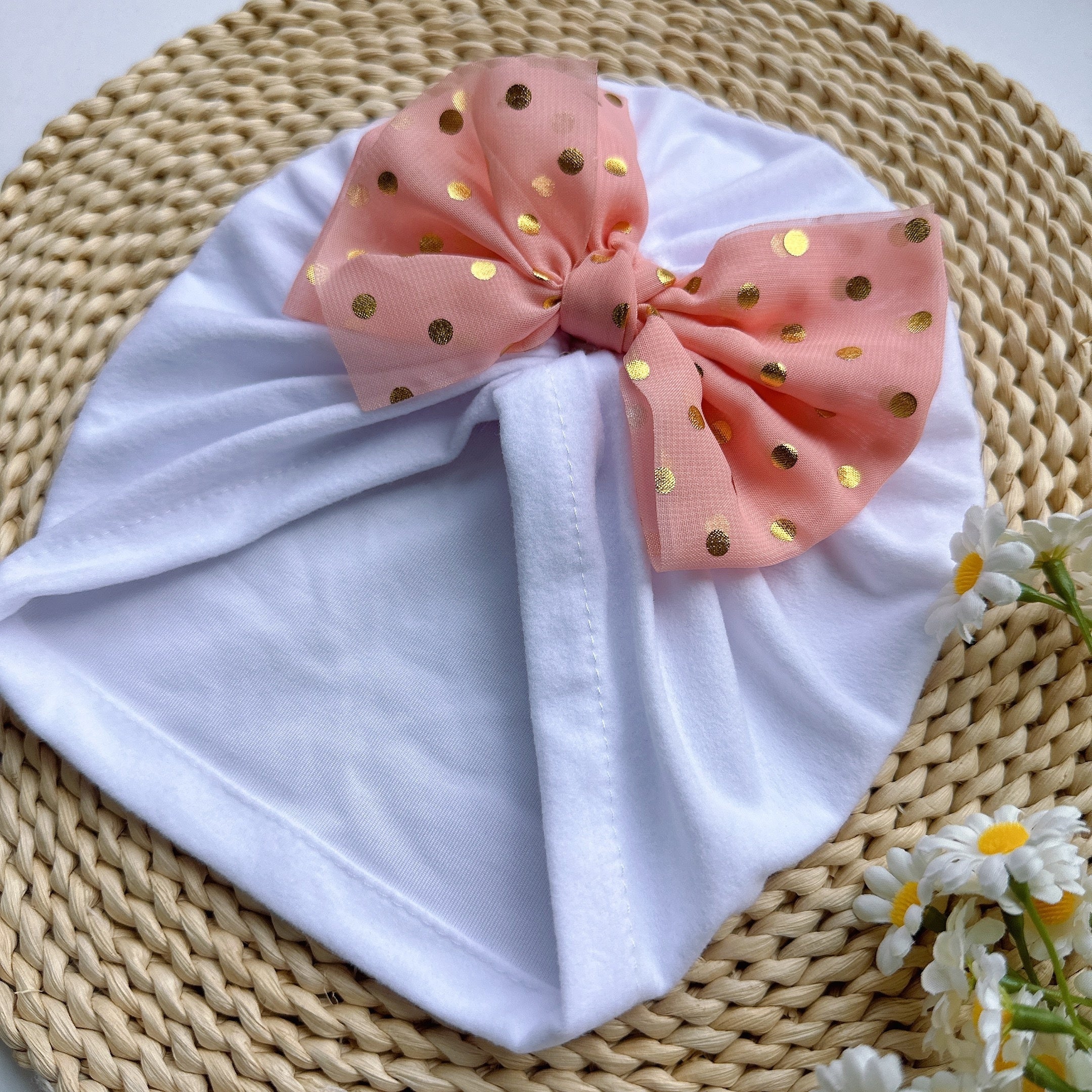 Baby Spring Summer Thin Headband Soft Bowtie Baby Hat