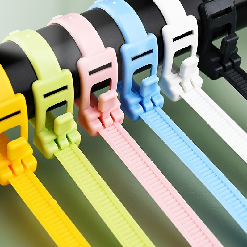 50pcs Reusable Self-Locking Cable Ties Fasten Tension Wire Wrap Straps