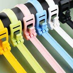 50pcs Reusable Self-Locking Cable Ties Fasten Tension Wire Wrap Straps