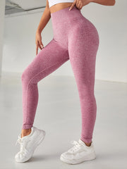 Stretchy Solid Yoga Leggings with Wide Waistbelt