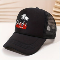 Flame Coconut Tree Baseball Cap Unisex Trucker Hat