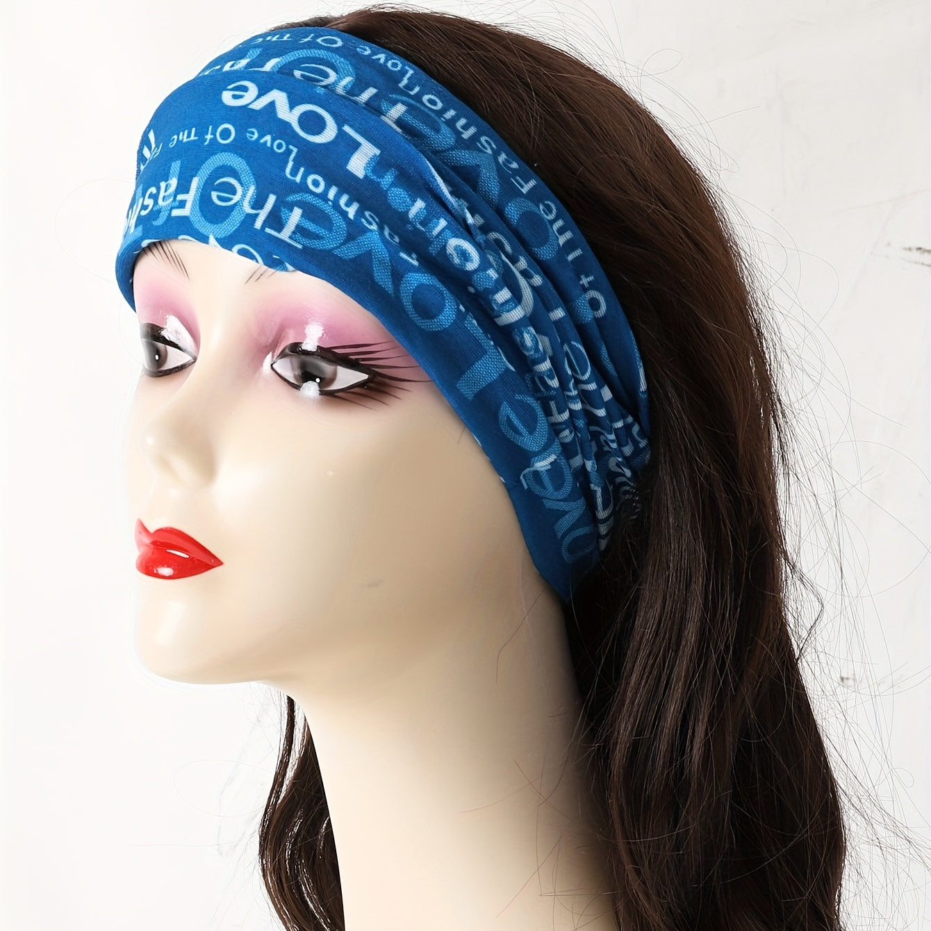 Elastic Headband Neck Gaiter Letter Print Scarf