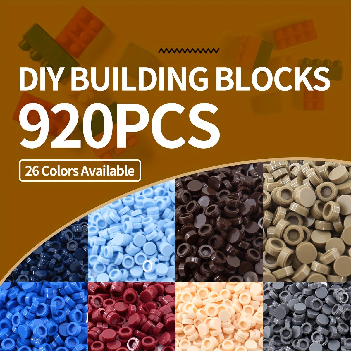 920pcs 1x1 Round Special Bricks Small Particle Mixed Loose Brick Accessories