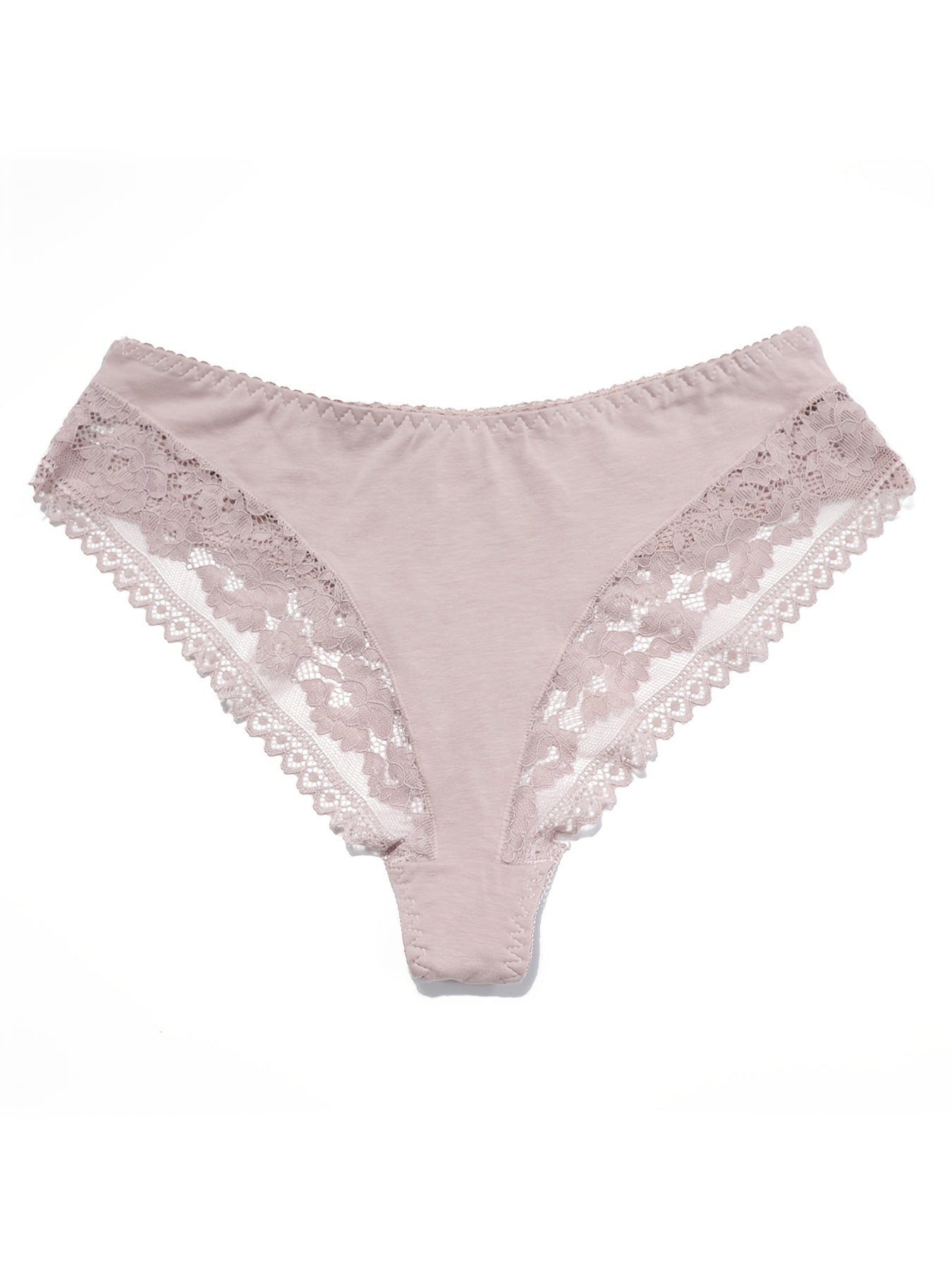 Floral Jacquard Lace Trim Panties Plus Size