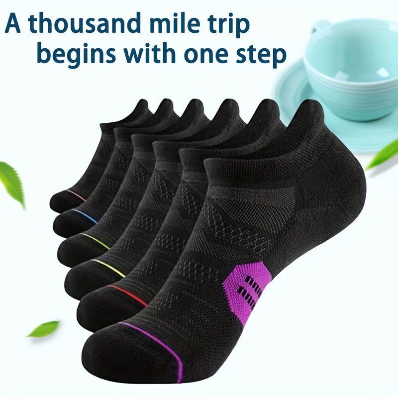 6 Pairs Men's Low Cut Sports Socks Daily Casual Boat Socks