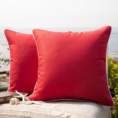2pcs Outdoor Waterproof Throw Pillow Covers Decorative Square Pillowcase