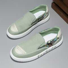 Men's Canvas Slip-on Sneakers Soft Sole Walking Shoes