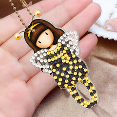 Girl Keychain Cartoon Animal Diamond Mosaic Backpack Pendant Kit