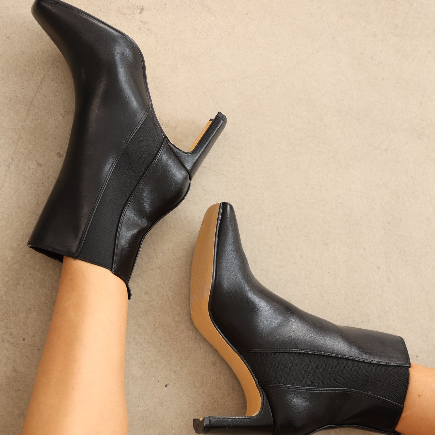 Women's Square Toe High Heel Ankle Boots