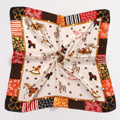 Silk Printing Square Scarf Multifunctional Headband
