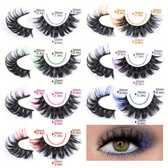 Multicolor False Eyelashes Faux Mink Lashes Thick Curling Natural Look Lashes