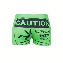 Graphic Print Skinny Shorts for Women