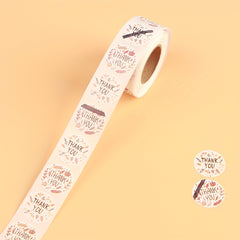 500pcs 1 Inch Thank you Stickers Leaves For Gift Wrapping Party Wedding Birthday