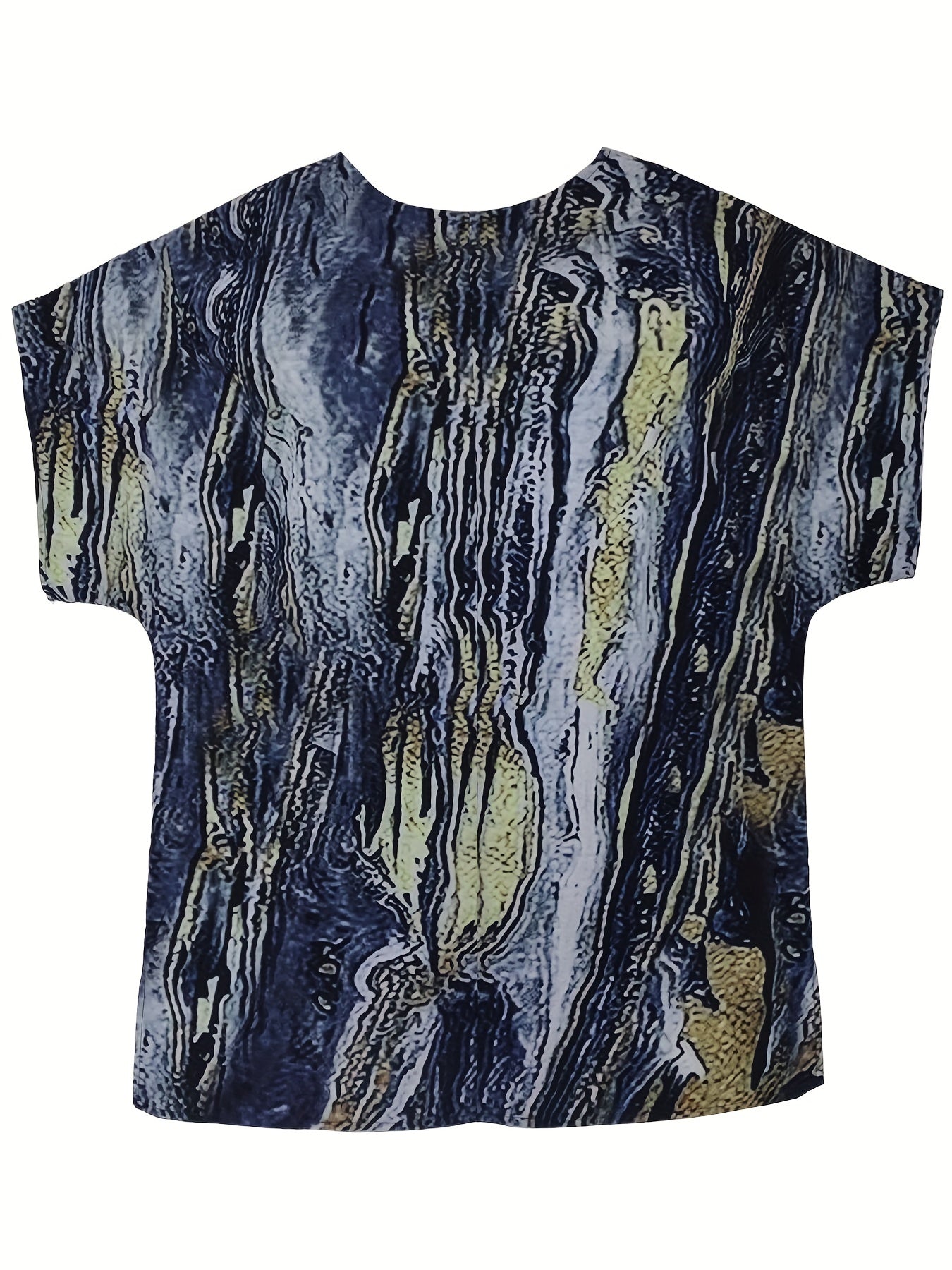 Tie Dye Drop Shoulder Round Neck Blouse