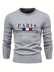 Men's Knitted Sweater Classic PARIS Pattern Crew Neck