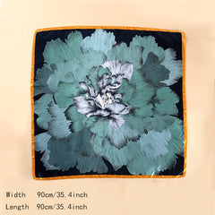 Flower Print Bandana Square Head Scarf Silk Floral Head Scarves Silk Hair Scarf
