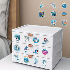 50pcs Ocean Dolphin Vinyl Stickers for Notebooks Water Bottles & More