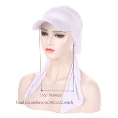 Solid Sun Hat Pleated Head Scarf Hat Casual Head Hat Cap Headwear