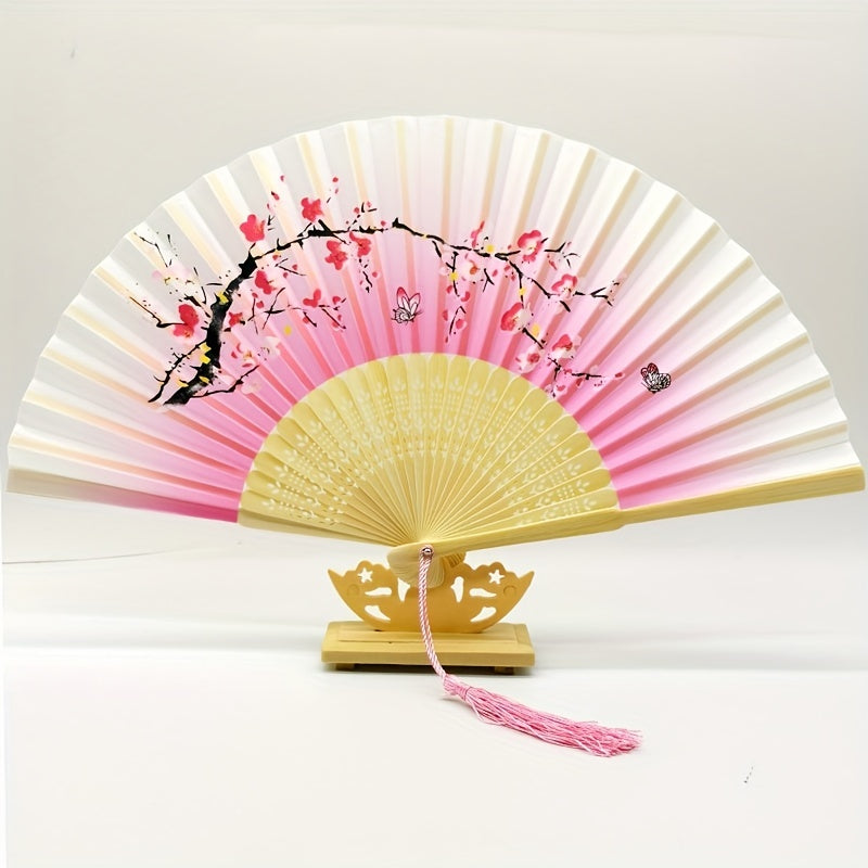 Elegant Floral Folding Hand Fan for Weddings and Parties