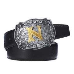 Personality Casual Western Denim Letter N Belt Buckle