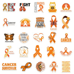 50pcs Leukemia Cancer Awareness Stickers Waterproof DIY Creative Stickers