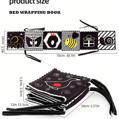 Soft Baby Cloth Book & Cards Set, High Contrast Educational Toy for Boys Girls