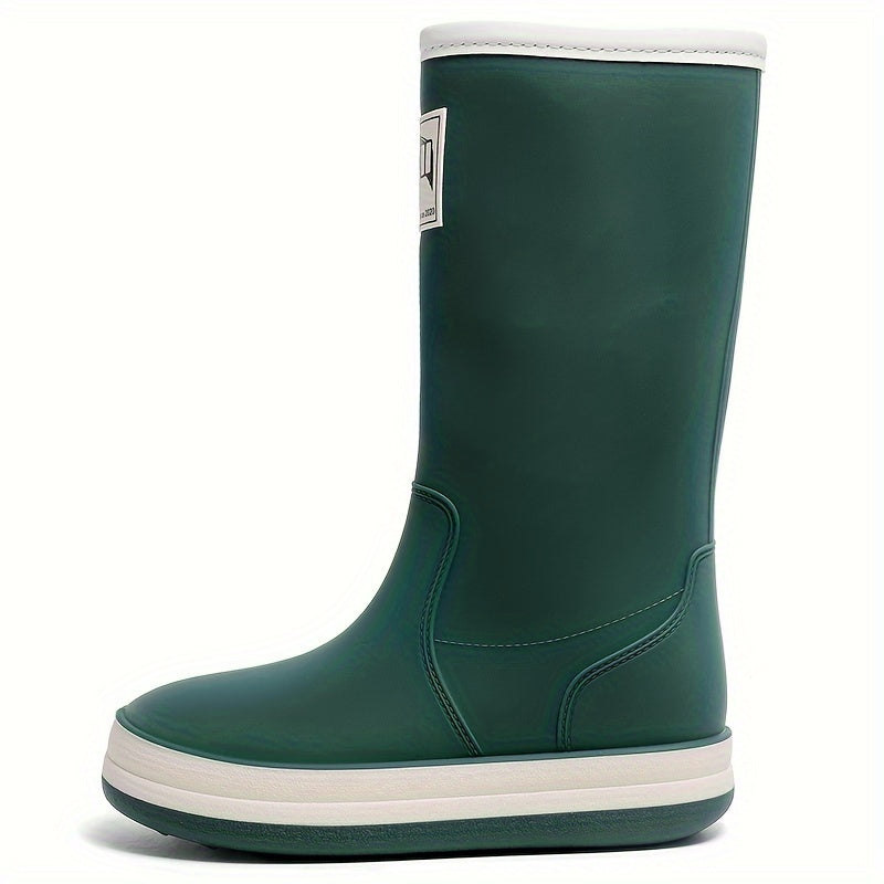 Quick Drying Flat Rain Boots Waterproof Non Slip Outdoor PVC Shoes