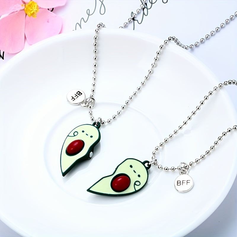 Avocado Pendant Necklace BFF Necklace Friendship Necklace
