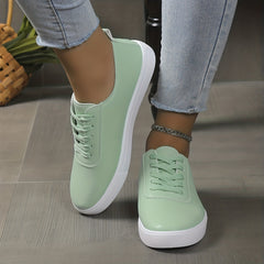 Women's Flat Skate Shoes Lace Up Sneakers Casual Walking Shoes